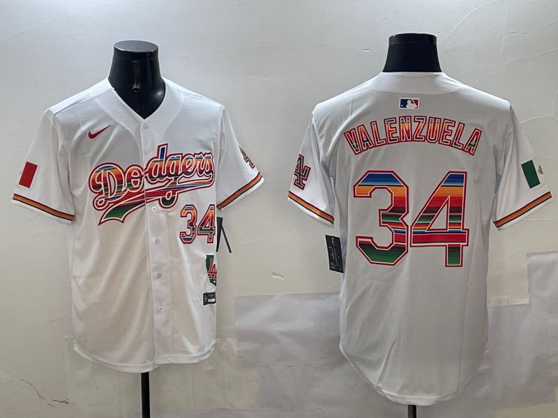 Men Los Angeles Dodgers #34 Valenzuela White Fashion Game 2025 Nike MLB Jersey style 3125